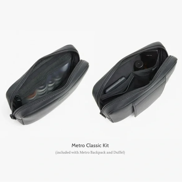 Monos Metro Backpack Travel Bag Duffel Black Nylon Vegan Leather Carry On Kit - Picture 8 of 16